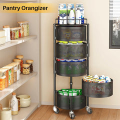 Rolling Basket Rack for Kitchen